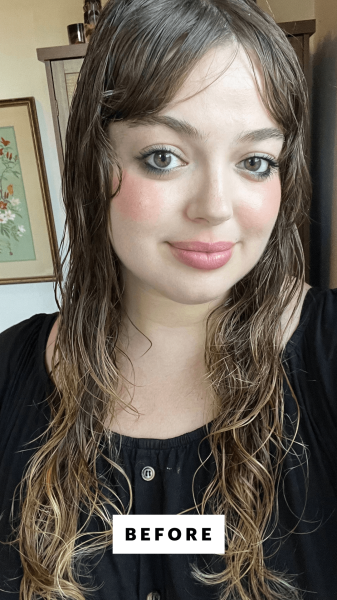 Allure commerce producer Sarah Hoffman before using the Crown Affair The Volumizing Shampoo