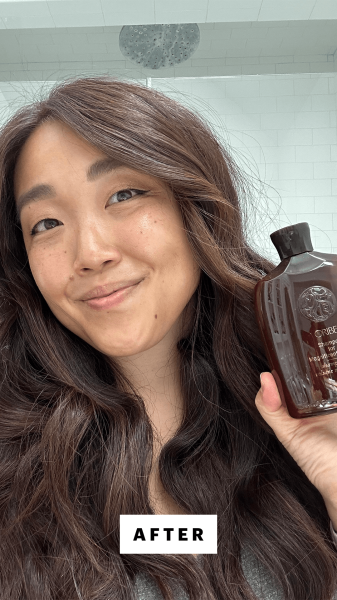 Allure contributing commerce writer Christa Joanna Lee after using the Oribe Shampoo for Magnificent Volume