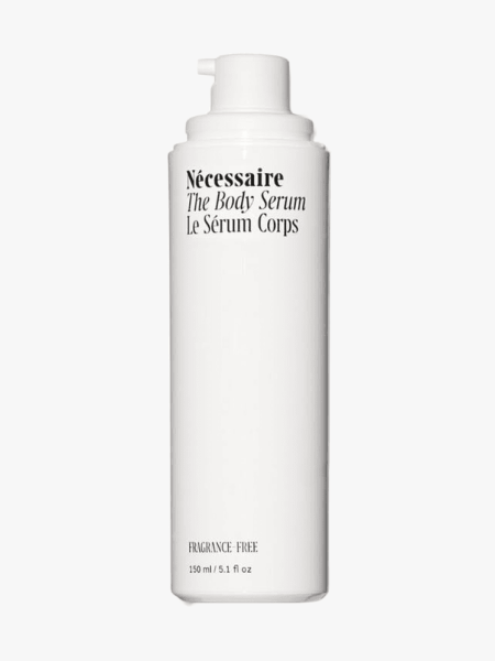 Nécessaire The Body Serum in branded component on a light gray background