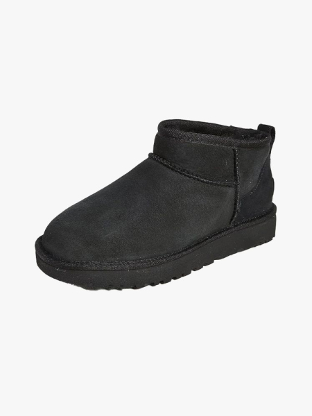 Ultra Mini Classic Boot black slipper boot on light gray background